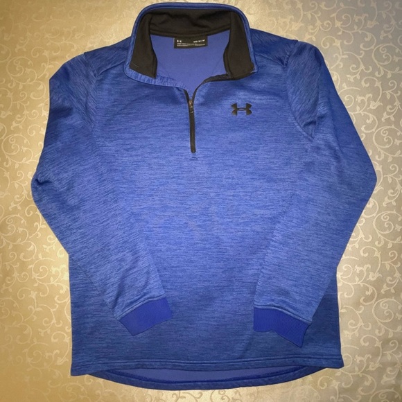 Under Armour Coldgear Quarter Zip Royal Blue Sweatshirt - Picture 9 of 14